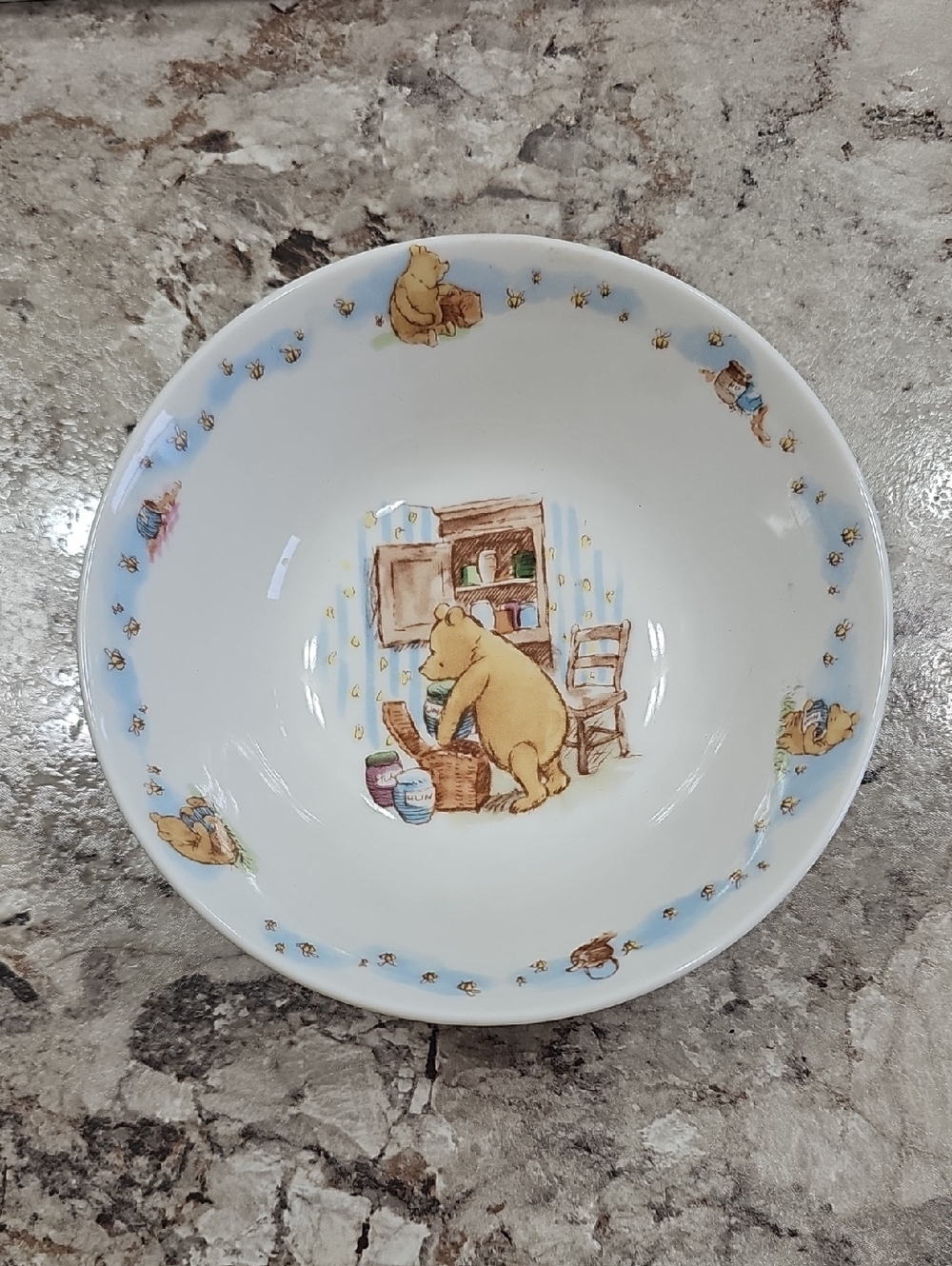 Royal Doulton Disney Classic Pooh 6" Ceramic Bowl - Yellow & Tan Accents